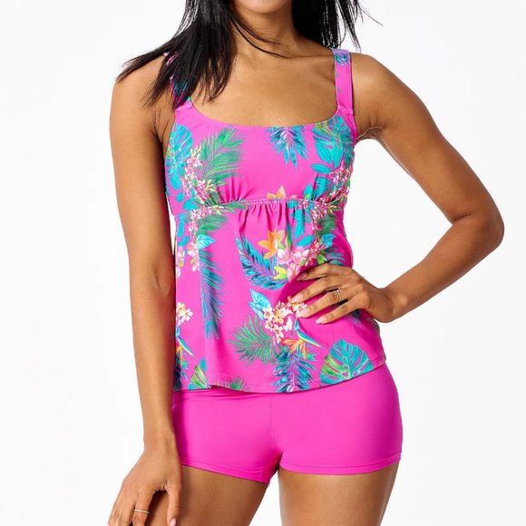 Kim Gravel x Swimsuits For All Scoop Neck Tankini Top w/ Bike Shorts  6291 - Picture 1 of 2